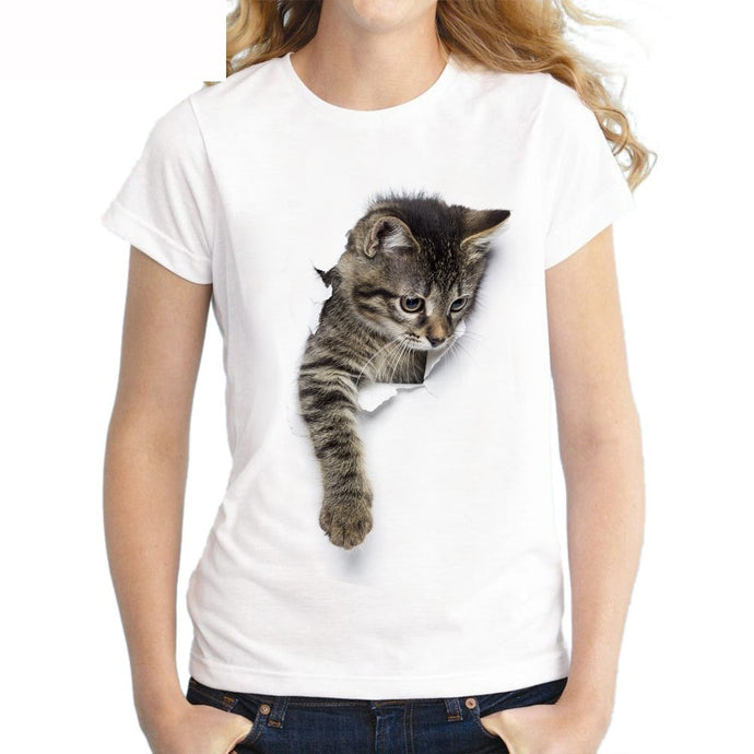 Charmed 3D Cat Print Casual Harajuku Women